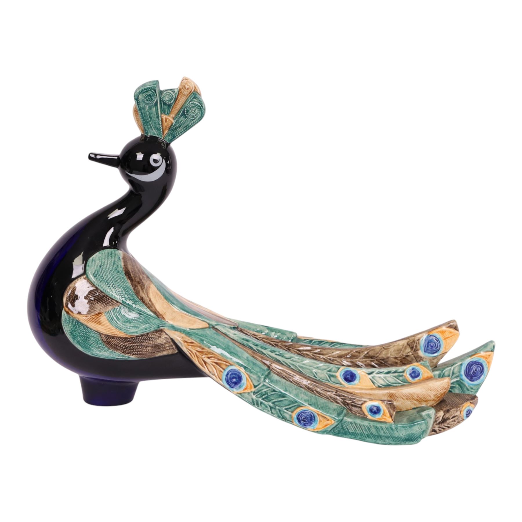 Pair of Goebel Peacock, numbered on base 3894028, signed Selim, H28cm