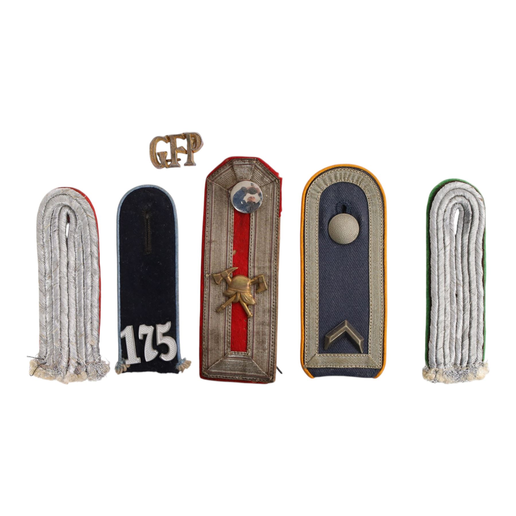 WWII German shoulder boards, including Luftwaffe example, Fire Brigade, Hitler Youth etc 
