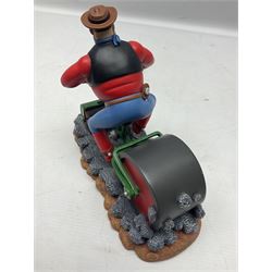 Ten Robert Harrop figures from the Beano Dandy collection, comprising Desperate Dan Keep on Rolling BDS10, Hank From The Three Bears BD37, Desperate Dan CBD15, Little Plum CBD23, 'Erbert CBD16, Fatty CBD08, Babyface Finlayson CBD06, Roger the Dodger CBD04, Beryl the Peril CBD17 and Collectors Plaque BDCP, all with boxes