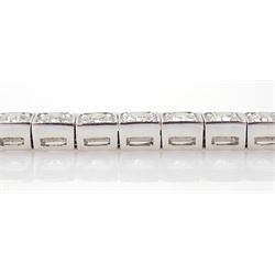 18ct white gold round brilliant cut diamond bracelet, Edinburgh hallmark, total diamond weight 7.66 carat, with document