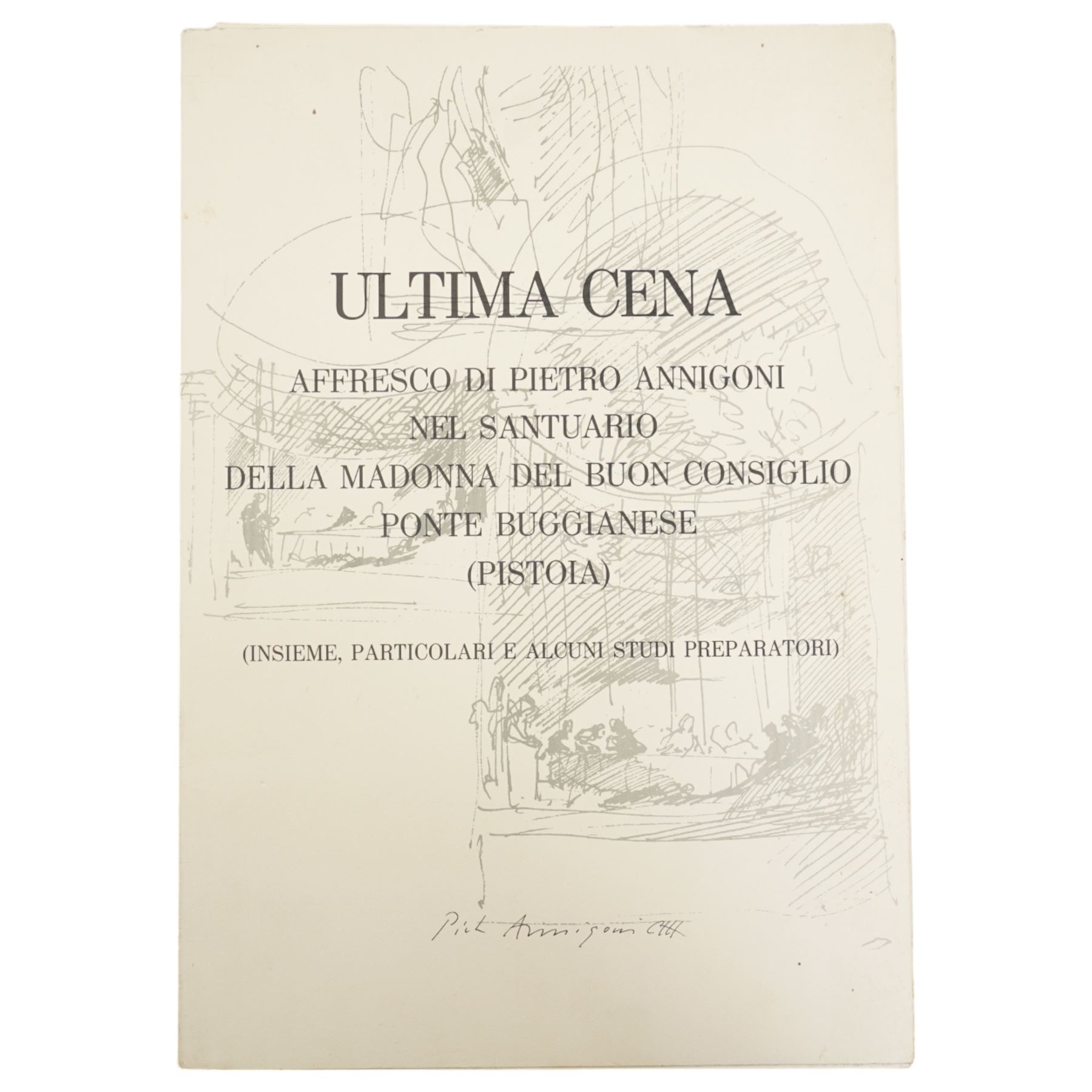 Pietro Annigoni OMRI (Italian 1910-1988): 'The Last Supper' and Preparatory Studies, set ten colour prints the first signed in pen, with original folder also signed 50cm x 35cm (10) (unframed)