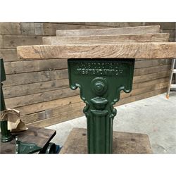 Two pairs of Victorian cast iron potato scales, one damaged with a 5kg weight