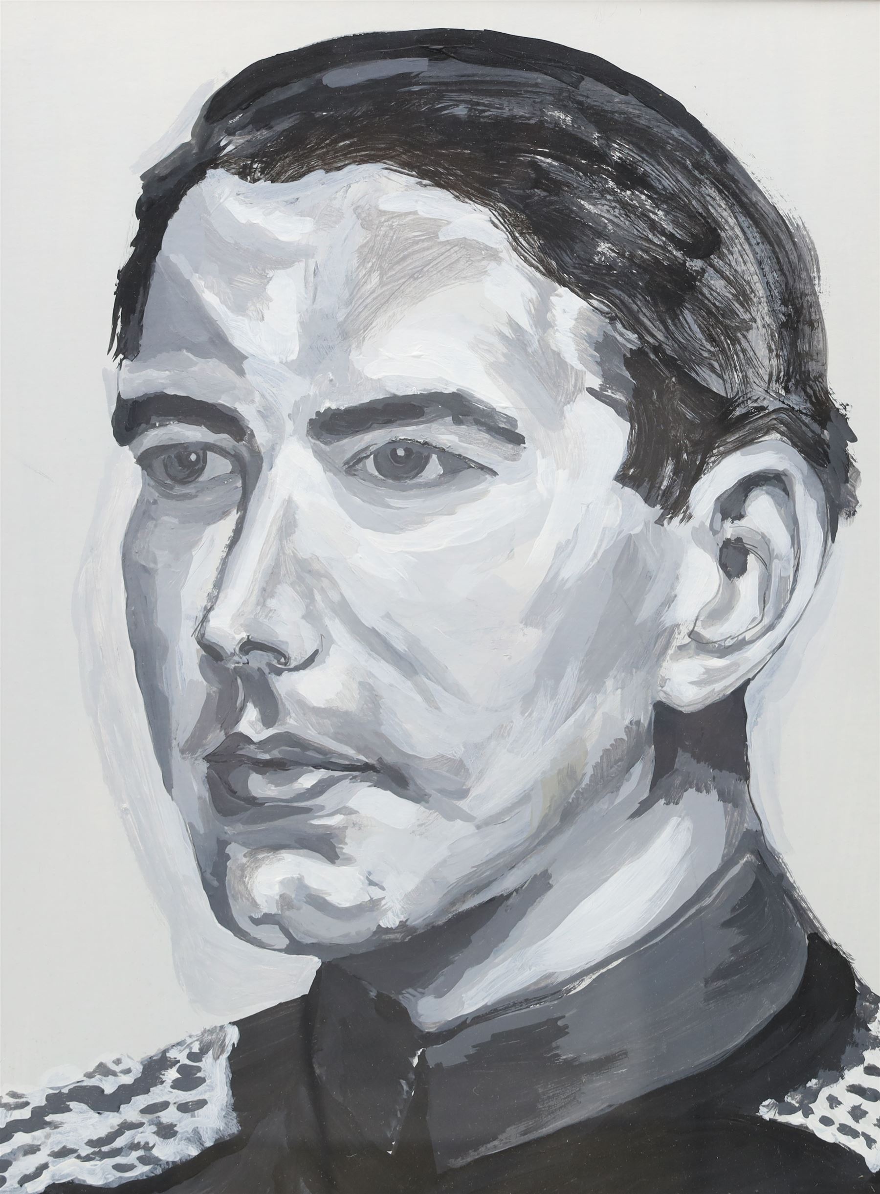 English School (20th century): Portrait of a Naval Officer - possibly Lord Mountbatten, gouache unsigned 40cm x 30cm
Notes: Lord Mountbatten was a beloved uncle of King Charles. He was assassinated by the IRA in 1979.
