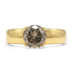 18ct gold diamond ring, four claw set with a single round brilliant cut diamond of approx ...