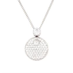 18ct white gold diamond pendant necklace, single round brilliant cut diamond of approx 0.3...