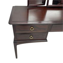Stag Minstrel - dressing table, fitted with triple mirror and five drawers, and matching stool