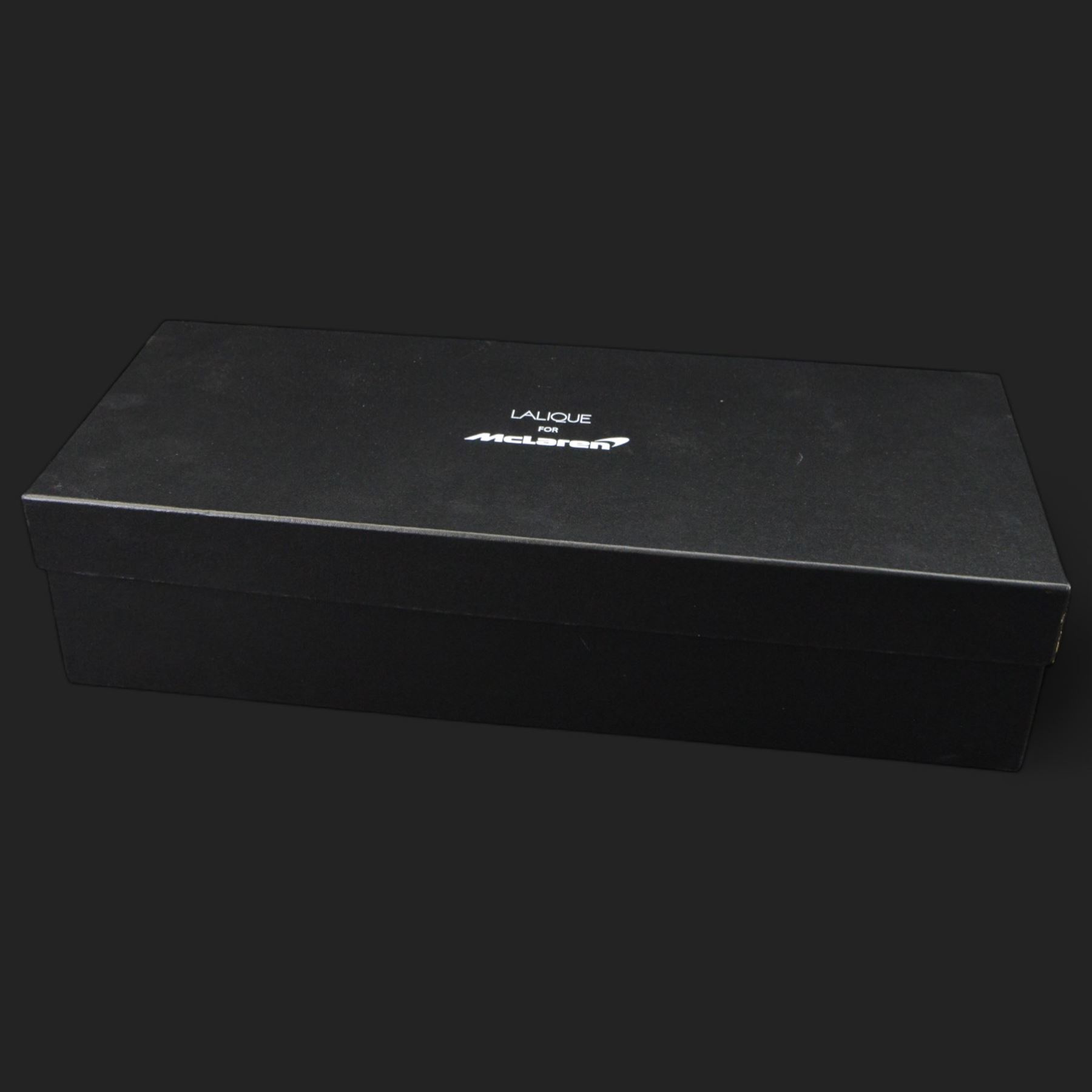 Lalique Sailfish mascot, from the  Essence of Speed collection in collaboration with McLaren in 2020, with a lightbox stand marked Lalique for McLaren, limited edition 73/375, with certificate and original box  