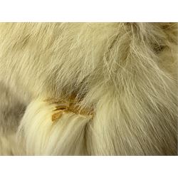 White Arctic Fox fur coat with loop fasteners 