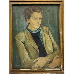 Jacob Kramer (Ukrainian/British 1892-1962): Portrait of a Young Woman, oil on board signed 62cm x 46cm