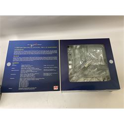 Four 1:72 scale model airplanes comprising two Aviation 72 models AV7242001 Sweden Air Force Saab AJ37 Viggen SAF 57-7 and AV7252001 Fairey Gannet; and two HobbyMaster models HA01001 and HA2101; all in original boxes