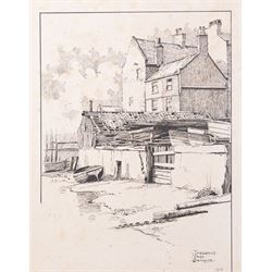 Harry Wanless (British c1872-1934): 'Scarborough' Harbour by Moonlight, watercolour signed with ESK (Kensington School) blind stamp, titled and dated 1895 verso 16cm x 21cm; Charles Edward Wanless (circa 1875-1938), 'Tweddill's Yard Sandside' Scarborough, pen and ink signed with initials and titled 27cm x 21cm and two original photographs by the artist (unframed) (4)
Provenance: private collection purchased 'Wanless Family Studio Sale' David Duggleby 15th June 2009 Lots 16 & 29