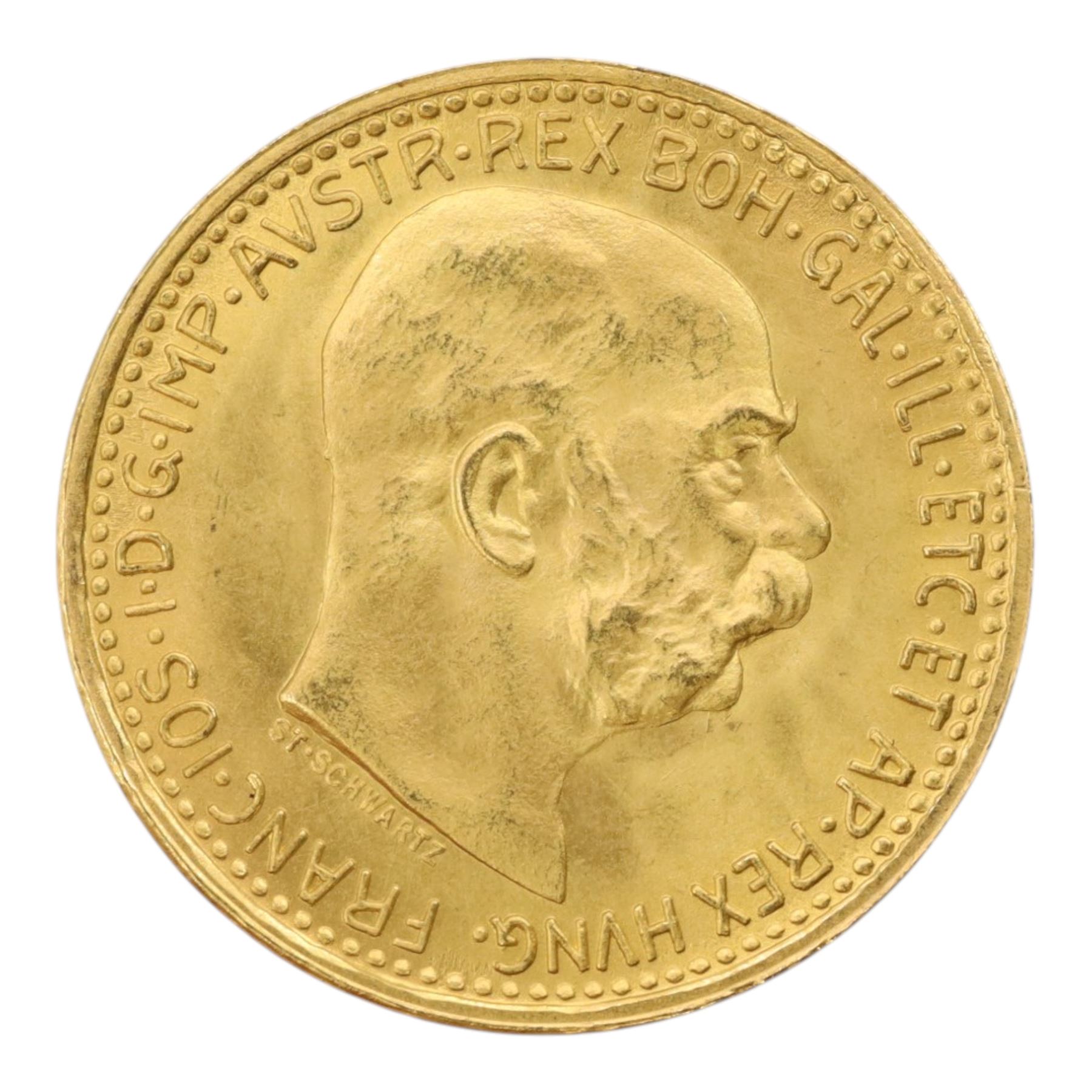 Austria Franz Joseph I 1912 gold ten corona coin