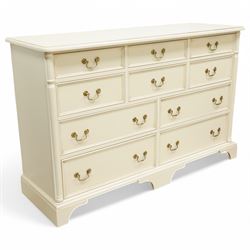 Laura Ashley - cream painted wide chest fitted with assorted drawers