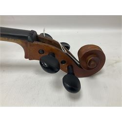 1/2 size French Mediofino cello c1890, made by JTL With ebonised fingerboard and fittings No bridge or tailpiece Back length 65cm