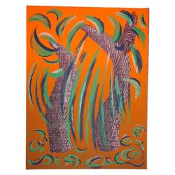 Michael Heindorff (German 1949-): 'Tasso's Trees V & VIII', pair screenprint signed dated '77 and numbered 85/100 and 55/100 in pencil 92cm x 69cm (2) (unframed)