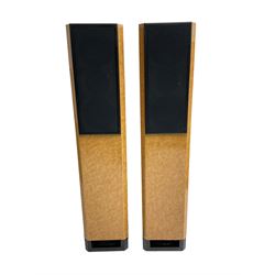 Pair Lake Audio 120W floorstanding speakers in maple finish 
