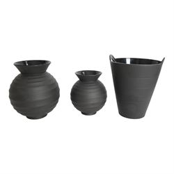 Wedgwood black basalt vases and similar, designed by Nick Munro