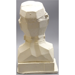  Eduardo Luigi Paolozzi (British 1924-2005) plaster cubist bust, H20cm x W11.5cm x D8cm, Provenance: this piece was gifted to Peter Hough in the early 1990's then ceramics lecturer at Scarborough Sixth Form college by Nick Gorse, a previous student. Nick Gorse was an assistant to Eduardo Paolozzi and co-curator of the Paolozzi Studio in 1998  