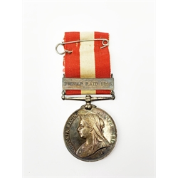 Victorian Canada General Service Medal with Fenian Raid 1866 clasp awarded to Dr. J.G. MacFarland Kingston F.B. in original issue box with outer packaging