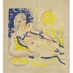  Patrick Heron (British 1920-1999) printed silk scarf, abstract nude dated 1947, produced by Cresta Silks, 90cm x 85cm   