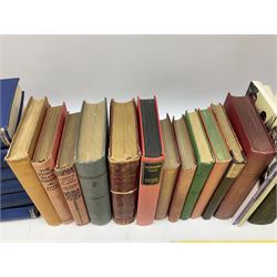 Quantity of leather and cloth bound books, to include Charles Dickens, Rudyard Kipling, Leo Tolstoy, Sir Walter Scott, Winston Churchill etc in two boxes