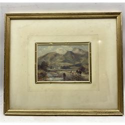 William Manners (British 1860-1930): Traveller on a Mountain Path, watercolour signed 12.5cm x 17.5cm 