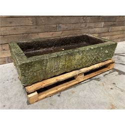 Large 19th century rectangular stone trough 