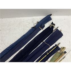 Four Hardy fishing rods, to include Victor and Fibalite Spinning rod, together with four other fishing rods
 
