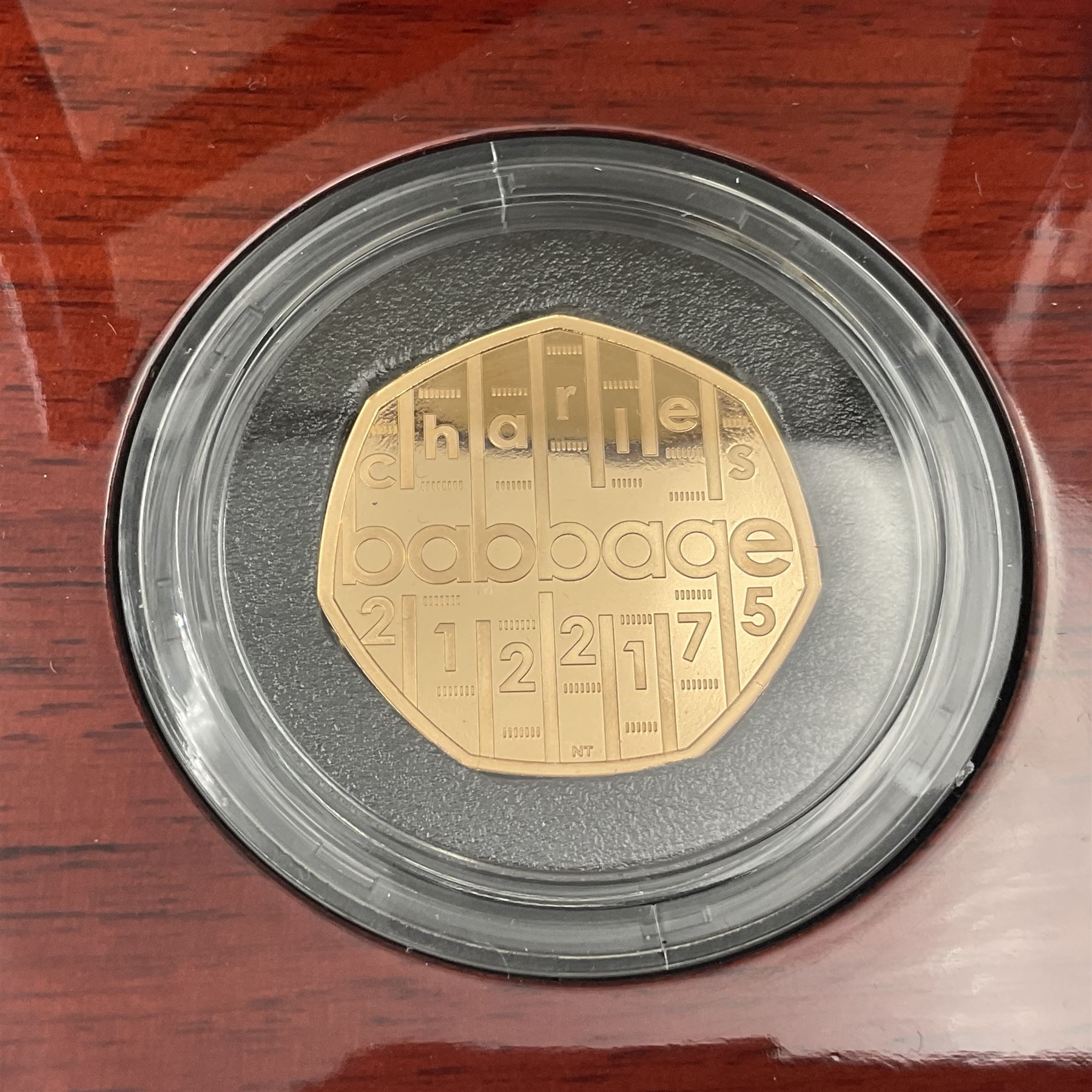 The Royal Mint United Kingdom 2021 'Charles Babbage' gold proof fifty pence coin, cased with certificate