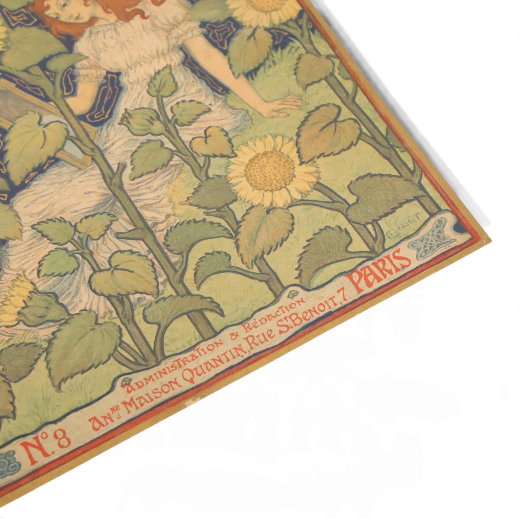 Eugène Grasset (Swiss 1845-1917): 'La Grande Dame', colour lithograph with gold ink and embossing, published c1893, 27cm x 18cm (unframed)