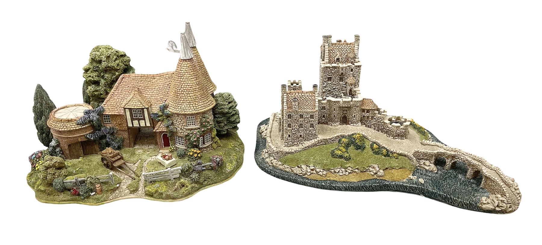 Lilliput Lane 'Harvest House' special edition figure group, limited edition of 4950, boxed with certificate, together with 'Eilean Donan Castle' model, boxed with deed