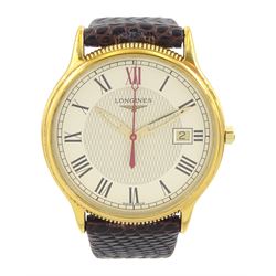 Longines gentleman's gold-plated and stainless steel quartz wristwatch, Ref. L4.698.2, on ...