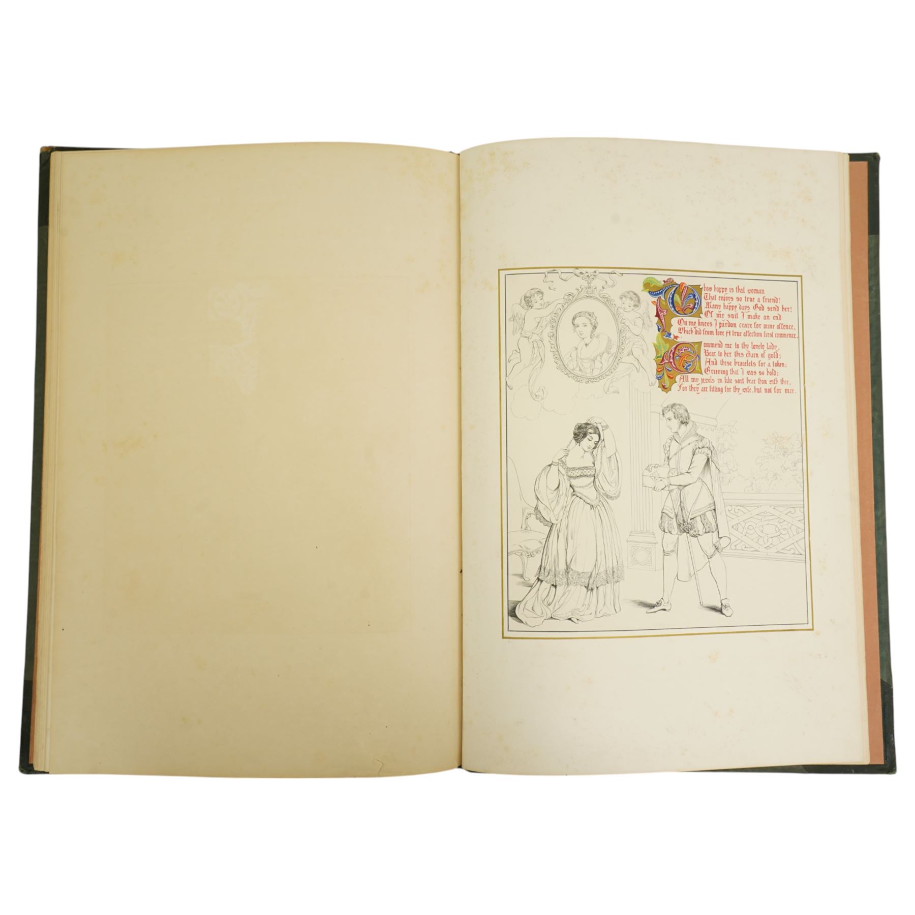 Lady Dalmeny (Illus) - 'The Spanish Ladye's Love', eight leaves plus decorative frontispiece published by Dickinson & Son 1846, large folio , original boards  