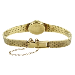9ct gold bracelet wristwatch with diamond set bezel, London import marks 1979