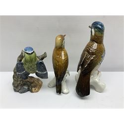 Eight Karl Ens bird figures, together with Mack blue tit and one other