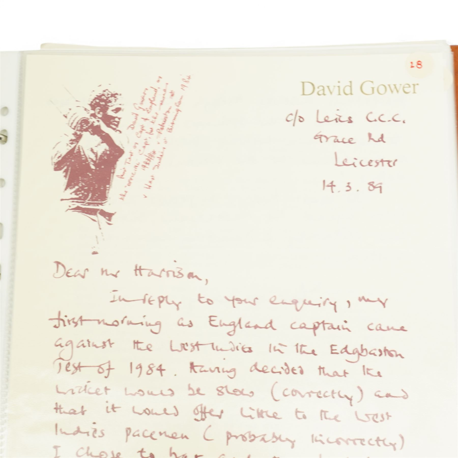 K S Ranjitsinhi - Jubilee Book of Cricket 1897, rebound in full calf and incorporating approximately 250 autographs of international cricketers, collected, compiled and presented by John E Harrison, all edges gilt together with a folder of correspondence, birthday card from Don Bradman, cuttings and autographs etc and a small album of photographs and correspondence