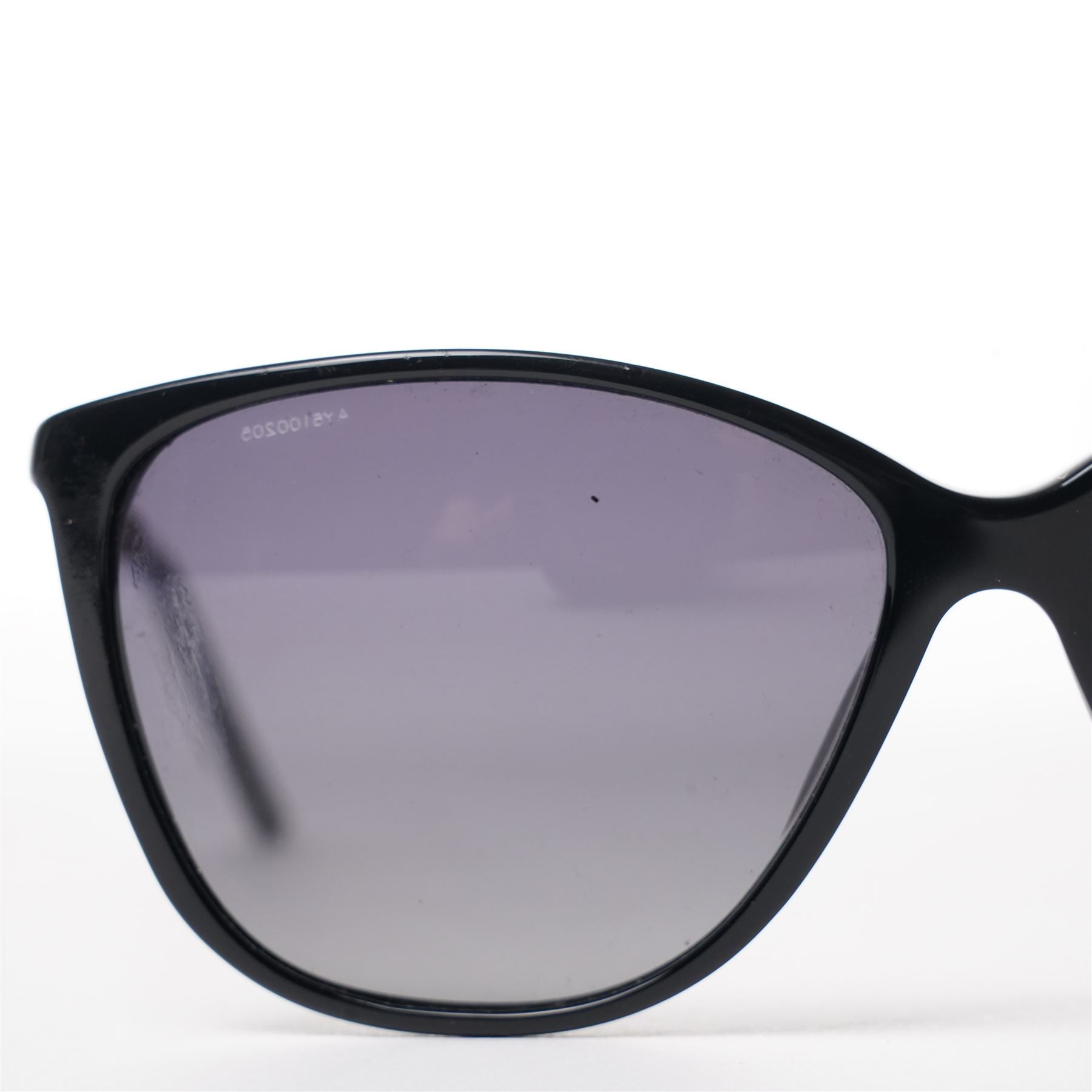 Burberry - pair of oversized sunglasses, with gradient tinted lenses in a black frame, the arms with signature check detail, with original hard case