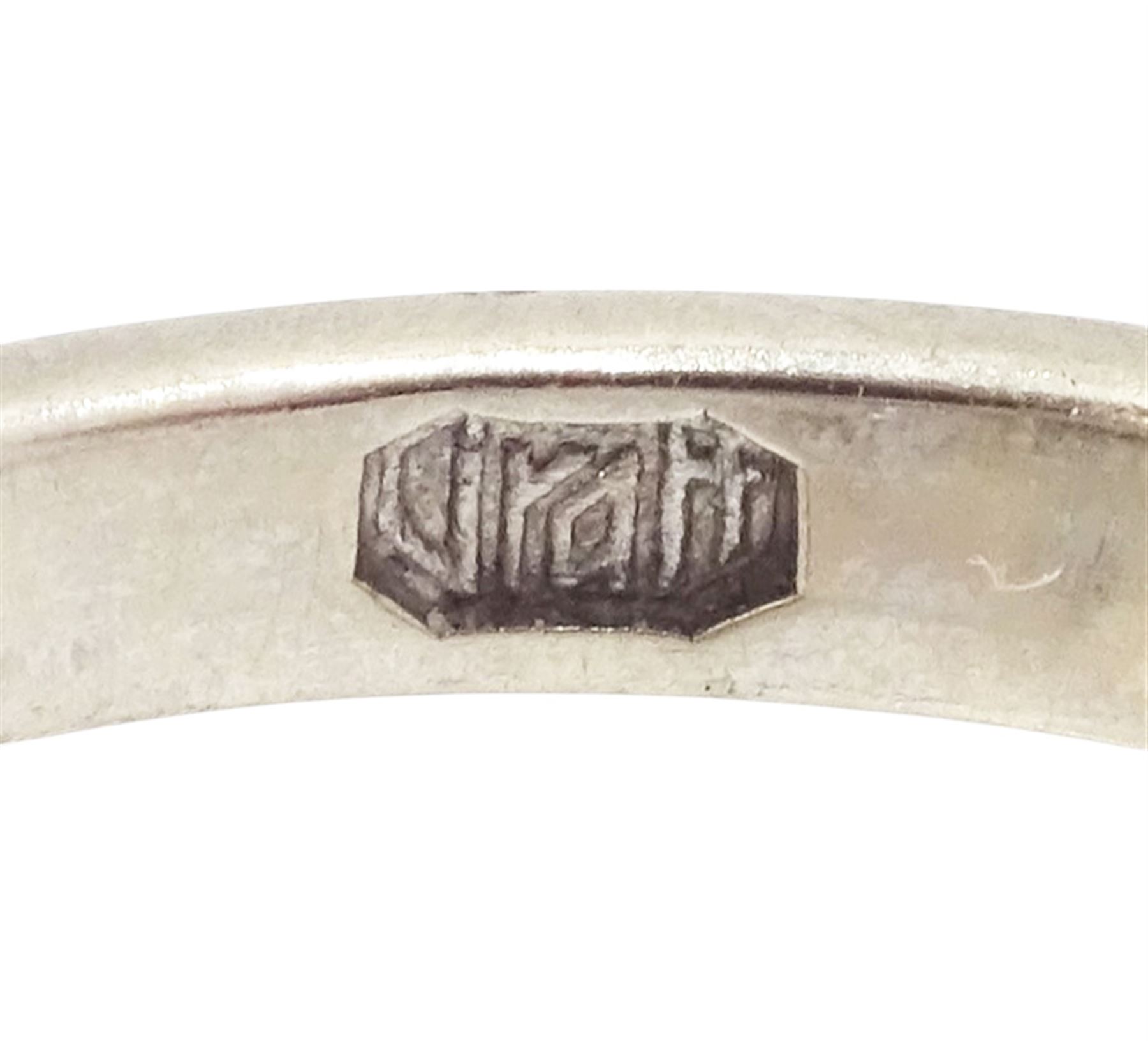 18ct white gold sapphire and diamond cluster ring, single oval cut sapphire of approx 1.85 carat, surrounded by eight round brilliant cut diamonds and eight round cut sapphires, stamped Graff, total sapphire weight approx 3.40 carat, total diamond weight approx 1.35 carat