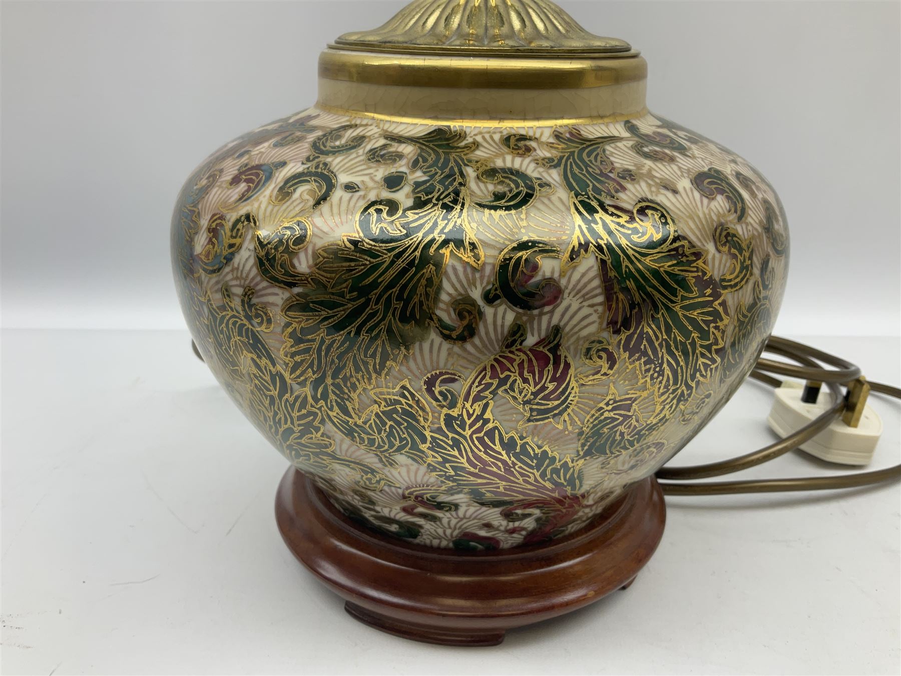 Rochamp Kashmir Kutani table lamp, with cream shade, excluding shade H32cm