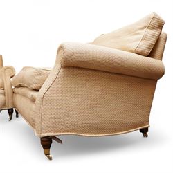 Whitehead designs - lounge suite comprising two ‘Langdon’ sofas and one ‘Oakham’ armchair upholstered in beige fabric (H102cm, W80cm, D63cm)