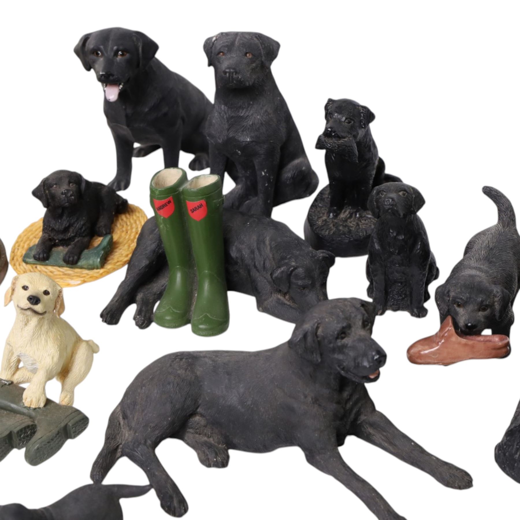 Kienzle automatic clock, together with Game Wood Studios Labrador, and other animal figures 