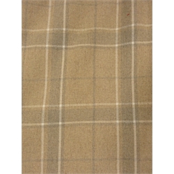  Pair Laura Ashley thermal lined wool curtains, Highland check (natural) pattern, W306cm, D210  