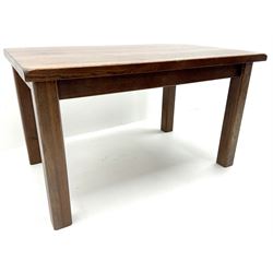 Solid medium oak rectangular dining table, square tables
