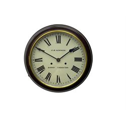 12” Wall clock A W NEWMAN BARRY CADOXTON inscribed on the dial. Quartz battery movement