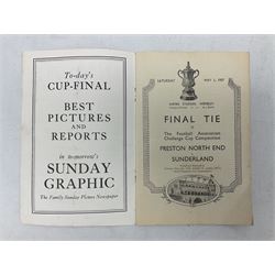 1937 FA Cup Final programme Preston North End v Sunderland, played 1st May 1937 at Wembley during the Coronation year of George VI; ink signature to front cover F. O'Donnell the name of Preston North End's centre forward