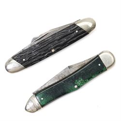 William Rodgers hunting knife with leather sheath, folding pocket knife by Henry Sears and two others