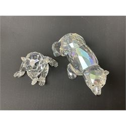 Twenty nine Swarovski Crystal animals, to include koala and baby, in frosted tree branch, elephants, polar bears, squirrel, monkeys, panda, unicorn and snails, etc 