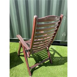 Two wooden folding garden chairs and table - THIS LOT IS TO BE COLLECTED BY APPOINTMENT FROM DUGGLEBY STORAGE, GREAT HILL, EASTFIELD, SCARBOROUGH, YO11 3TX
