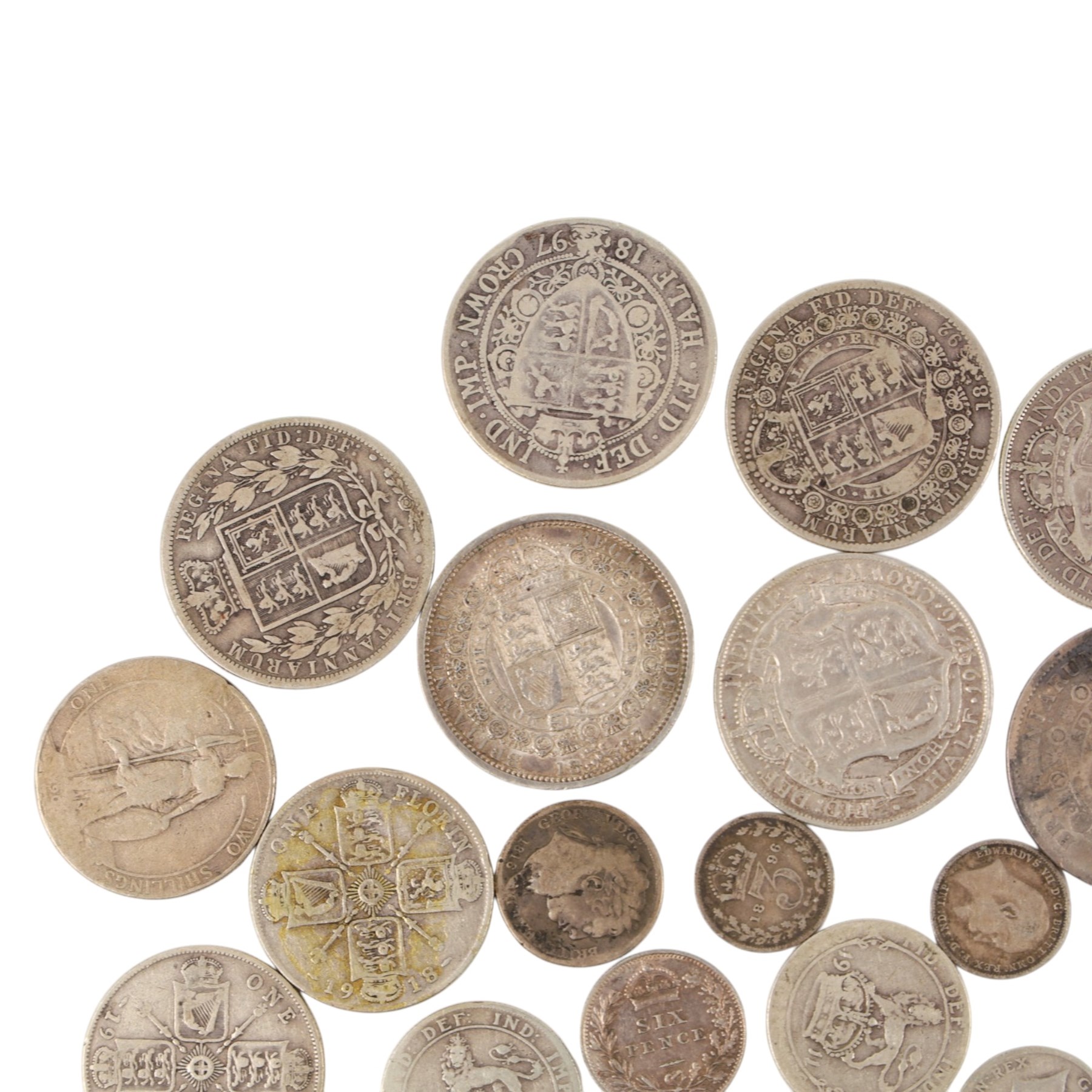 Approximately 180 grams of Great British pre-1920 silver coins
