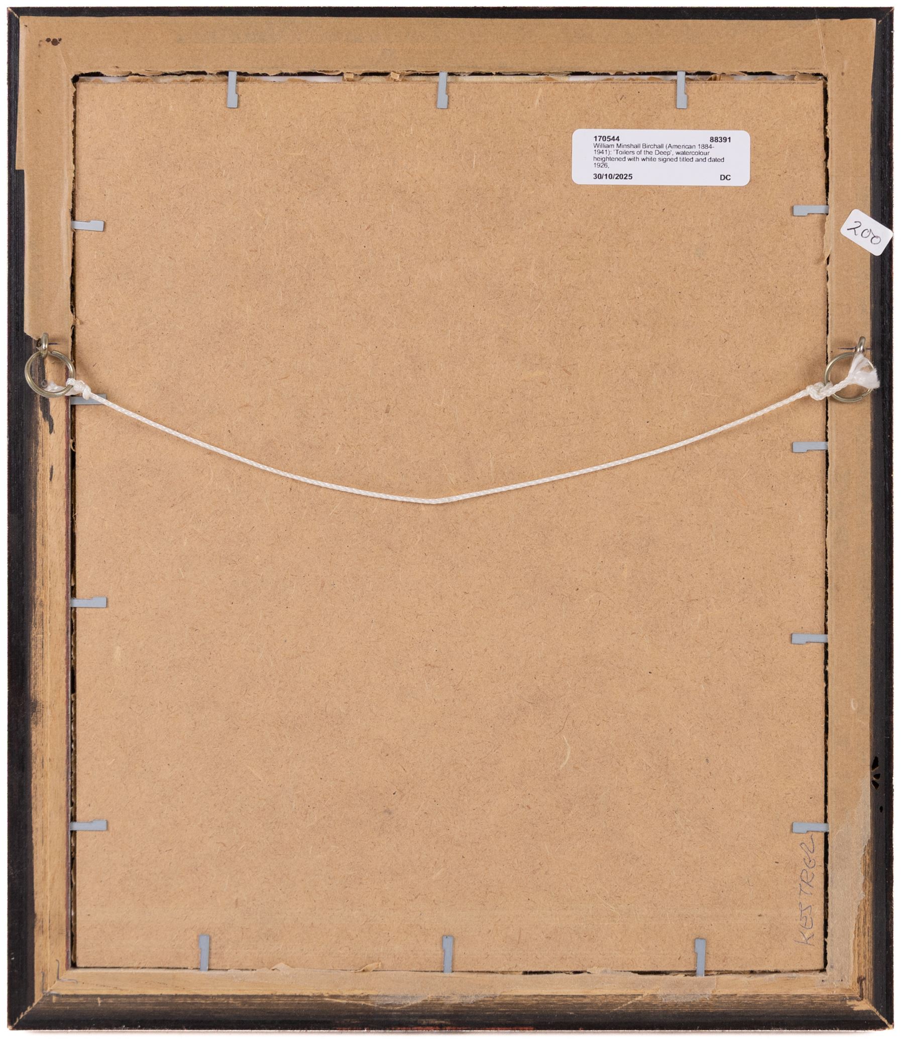 William Minshall Birchall (American 1884-1941): 'Toilers of the Deep', watercolour heightened with white signed titled and dated 1926, 17cm x 13cm 